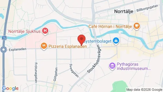 Affärslokaler att hyra i Norrtälje - kort over placeringen