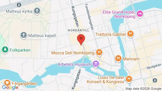 Kontorslokaler att hyra i Norrköping - kort over placeringen