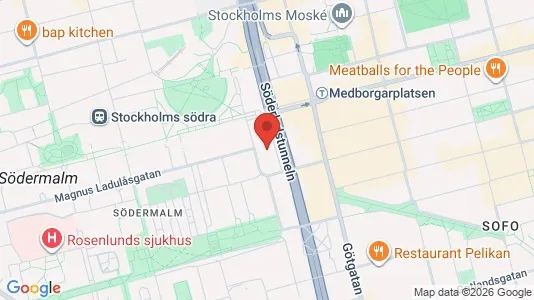 Kontorslokaler att hyra i Södermalm - kort over placeringen