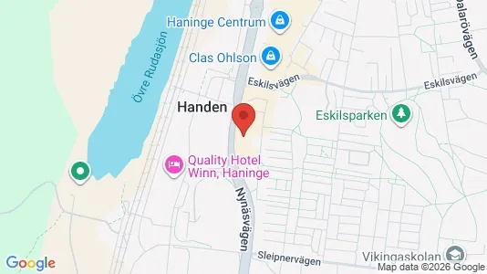 Affärslokaler att hyra i Haninge - kort over placeringen