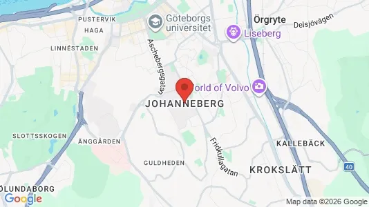 Coworking spaces att hyra i Johanneberg - kort over placeringen