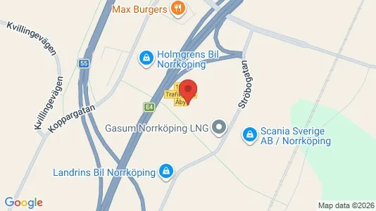 Kontorslokaler att hyra i Norrköping - kort over placeringen