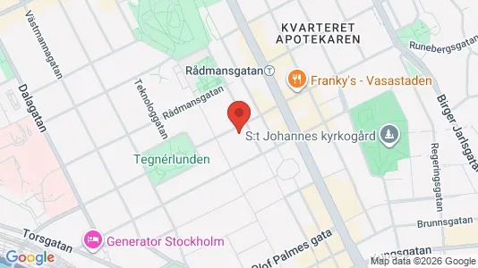 Kontorslokaler att hyra i Vasastan - kort over placeringen