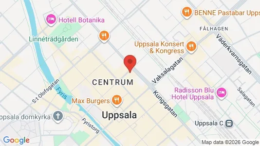 Kontorslokaler att hyra i Uppsala - kort over placeringen