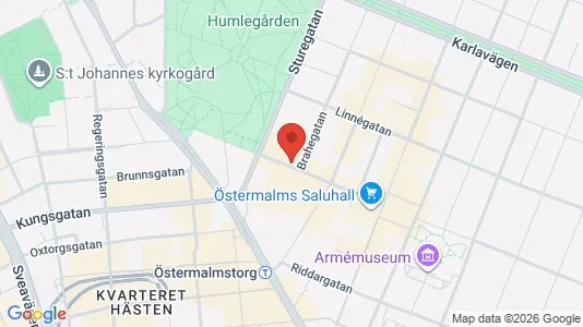 Kontorslokaler att hyra i Östermalm - kort over placeringen