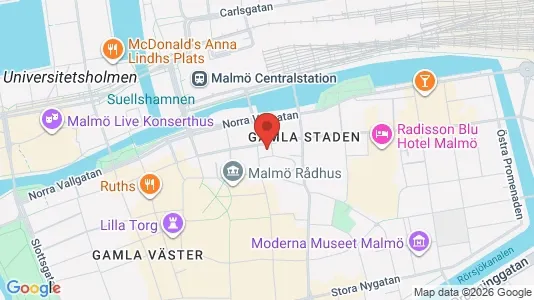Kontorslokaler att hyra i Malmö Centrum - kort over placeringen