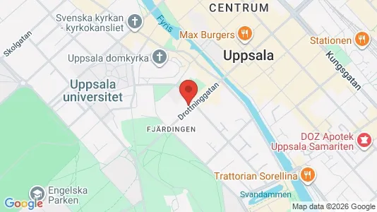 Kontorslokaler att hyra i Uppsala - kort over placeringen