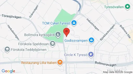 Industrilokaler att hyra i Tyresö - kort over placeringen
