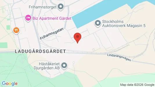 Kontorslokaler att hyra i Gärdet/Djurgården - kort over placeringen