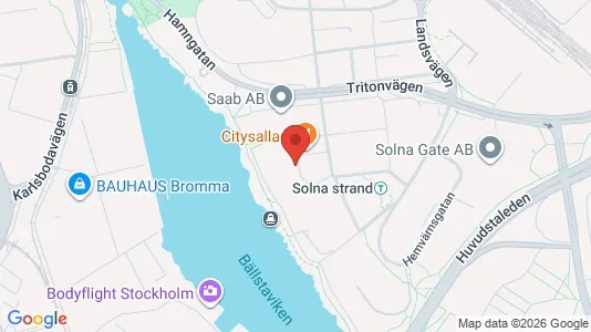 Kontorslokaler att hyra i Solna - kort over placeringen