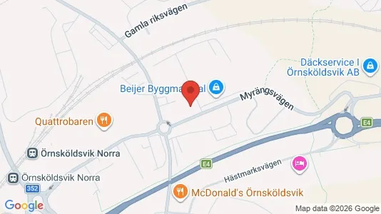 Kontorslokaler att hyra i Örnsköldsvik - kort over placeringen