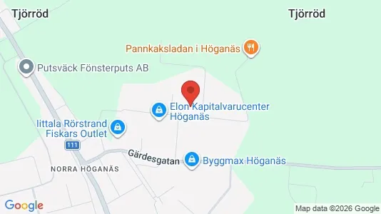 Industrilokaler att hyra i Höganäs - kort over placeringen