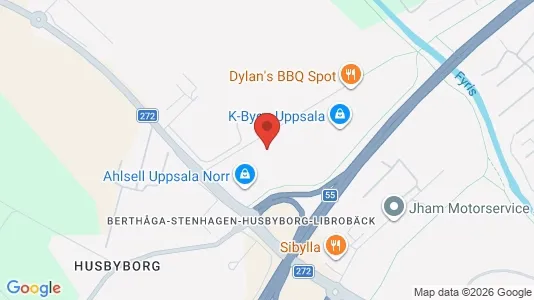 Kontorslokaler att hyra i Uppsala - kort over placeringen