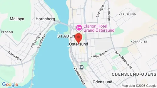 Affärslokaler att hyra i Östersund - kort over placeringen