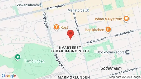 Kontorslokaler att hyra i Södermalm - kort over placeringen