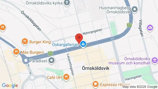 Kontorslokaler att hyra i Örnsköldsvik - kort over placeringen