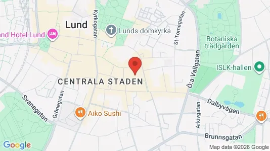 Kontorslokaler att hyra i Lund - kort over placeringen