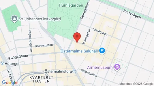 Kontorslokaler att hyra i Östermalm - kort over placeringen