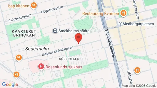 Affärslokaler att hyra i Södermalm - kort over placeringen
