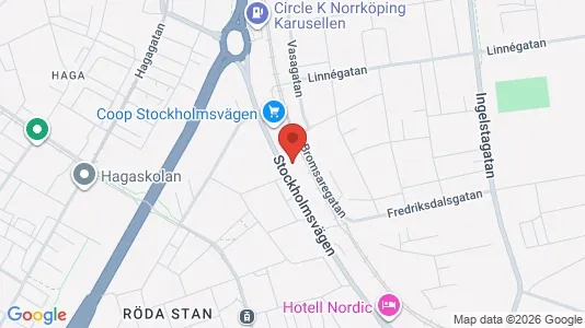 Affärslokaler att hyra i Norrköping - kort over placeringen