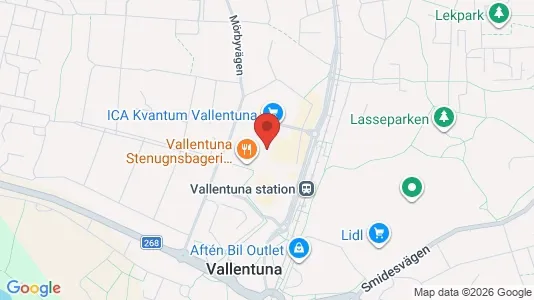 Affärslokaler att hyra i Vallentuna - kort over placeringen