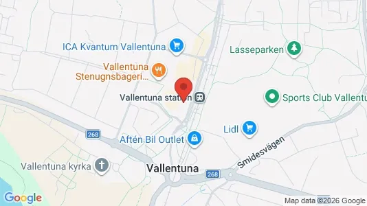 Affärslokaler att hyra i Vallentuna - kort over placeringen