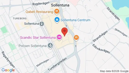 Affärslokaler att hyra i Sollentuna - kort over placeringen