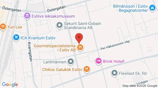 Industrilokaler att hyra i Eslöv - kort over placeringen