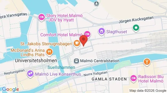 Kontorslokaler att hyra i Malmö Centrum - kort over placeringen