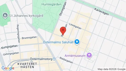 Kontorslokaler att hyra i Östermalm - kort over placeringen