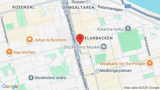 Kontorslokaler att hyra i Södermalm - kort over placeringen