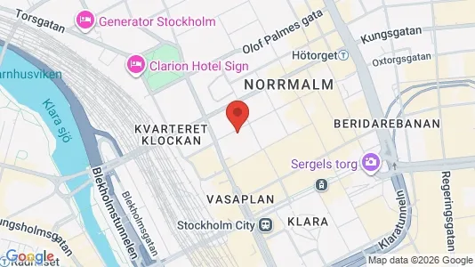 Kontorslokaler att hyra i Stockholm Innerstad - kort over placeringen