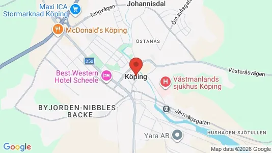 Industrilokaler att hyra i Köping - kort over placeringen