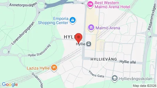 Kontorslokaler att hyra i Hyllie - kort over placeringen