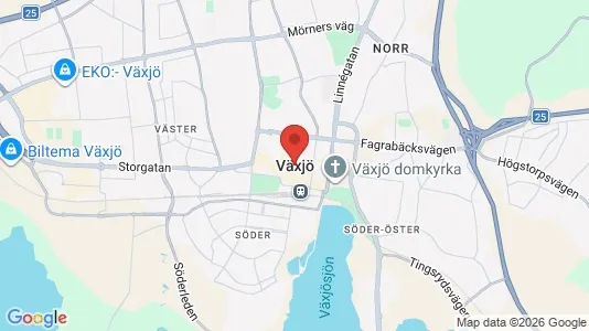 Restauranglokaler att hyra i Växjö - kort over placeringen