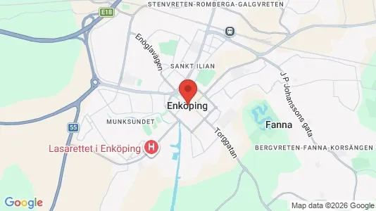 Butikslokaler att hyra i Enköping - kort over placeringen