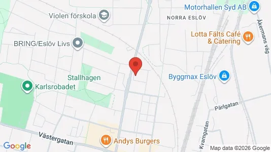 Affärslokaler att hyra i Eslöv - kort over placeringen