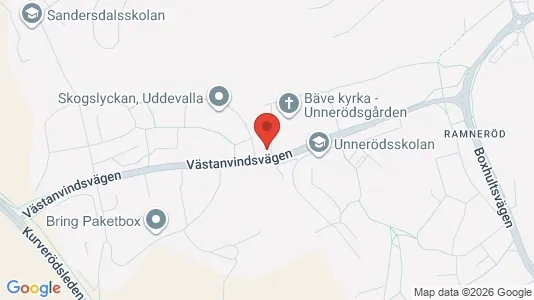Kontorslokaler att hyra i Uddevalla - kort over placeringen