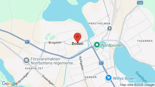 Affärslokaler att hyra i Boden - kort over placeringen