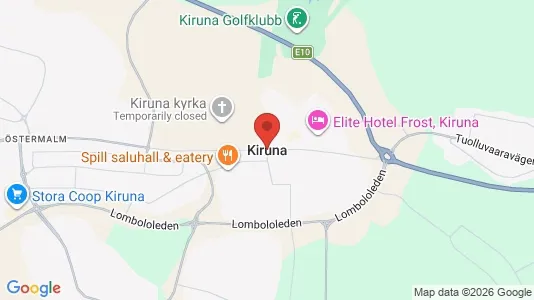 Affärslokaler att hyra i Kiruna - kort over placeringen