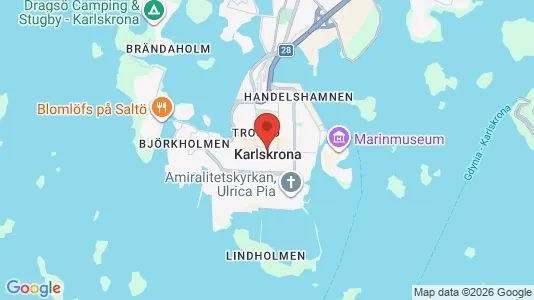 Affärslokaler att hyra i Karlskrona - kort over placeringen