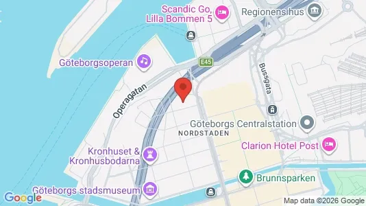 Kontorslokaler att hyra i Göteborg Centrum - kort over placeringen