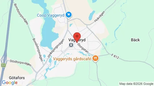 Industrilokaler att hyra i Vaggeryd - kort over placeringen