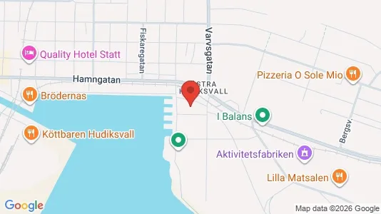 Kontorslokaler att hyra i Hudiksvall - kort over placeringen
