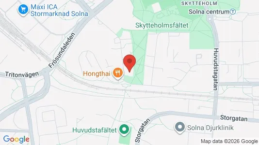 Affärslokaler att hyra i Solna - kort over placeringen