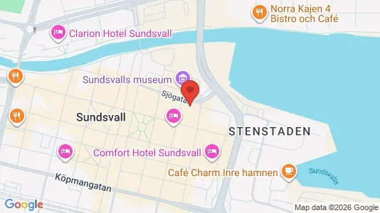 Affärslokaler att hyra i Sundsvall - kort over placeringen