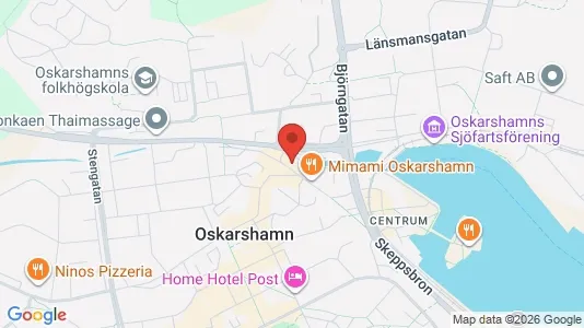 Affärslokaler att hyra i Oskarshamn - kort over placeringen