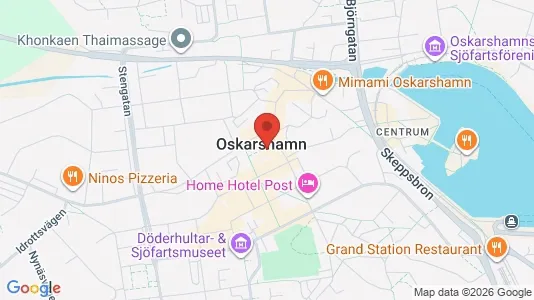 Affärslokaler att hyra i Oskarshamn - kort over placeringen