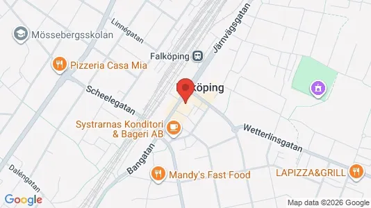 Affärslokaler att hyra i Falköping - kort over placeringen