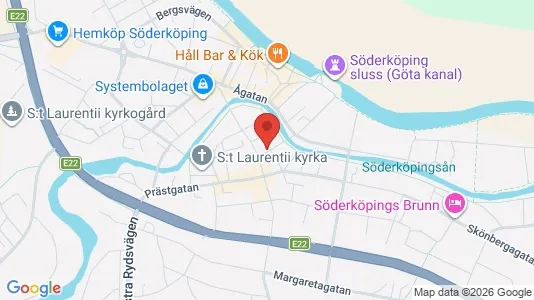 Affärslokaler att hyra i Söderköping - kort over placeringen